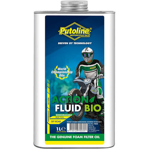 Aceite biodegradable para filtro de aire Putoline Bio Action Fluid 1L, máxima protección y rendimiento para motos off-road