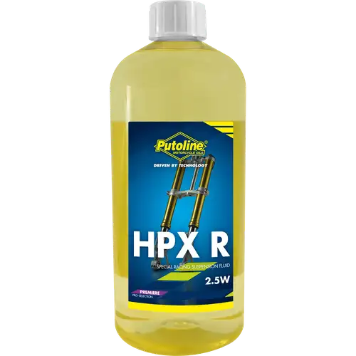 Aceite horquilla 2.5W Putoline HPX R 1L, lubricante 100% sintético para suspensiones de moto de alto rendimiento