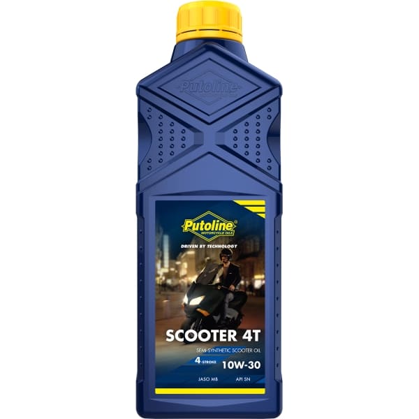 Aceite motor 10W-30 Putoline Scooter 4T 1L, lubricante semisintético para scooters de 4 tiempos, reduce el desgaste y optimiza el consumo de combustible