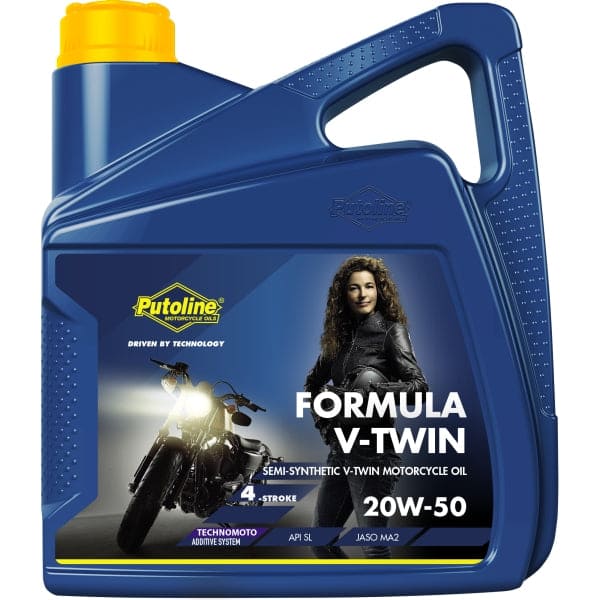 Aceite motor 20W-50 Putoline Formula V-Twin 4L, lubricante semisintético para motos V-Twin