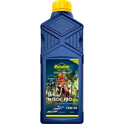 Aceite para motor Putoline N-TECH® Pro R+ Off Road 15W-50 1L, lubricante 100% sintético para motos off-road de alto rendimiento