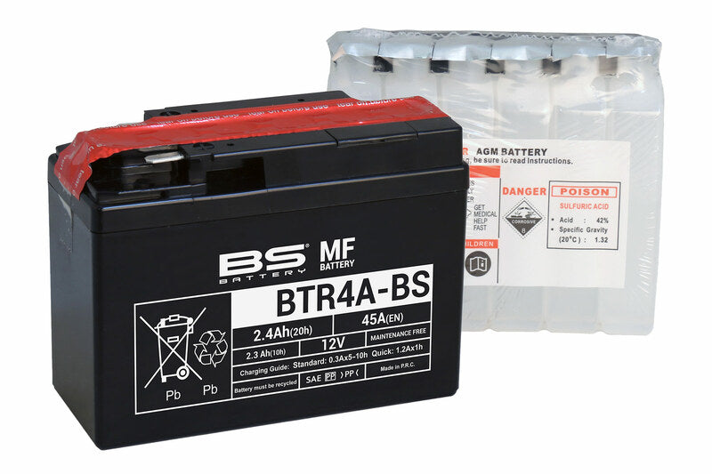Batería de moto BS BTR4A-BS – arranque fiable, alto rendimiento y calidad garantizada