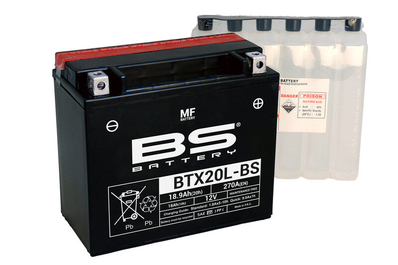 Batería de moto BS BTX20L-BS – arranque fiable, alto rendimiento y calidad garantizada