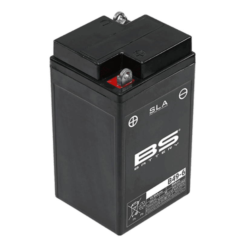 Batería precargada modelo B49-6, sin mantenimiento y lista para instalar en tu moto