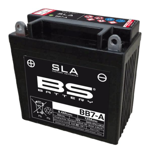 Batería precargada modelo BB7-A-FA, sin mantenimiento y lista para instalar en tu moto