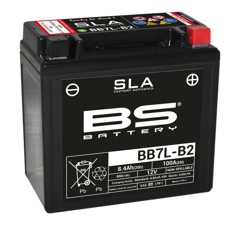 Batería precargada modelo BB7L-B2-FA, sin mantenimiento y lista para instalar en tu moto