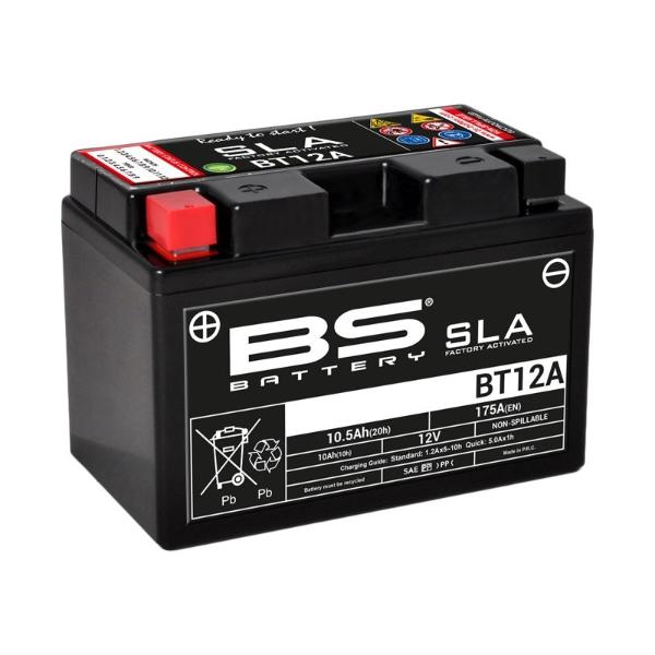 Batería precargada modelo BT12A-FA, sin mantenimiento y lista para instalar en tu moto