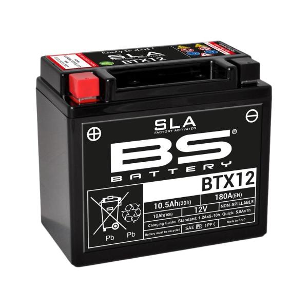Batería precargada modelo BTX12-FA, sin mantenimiento y lista para instalar en tu moto