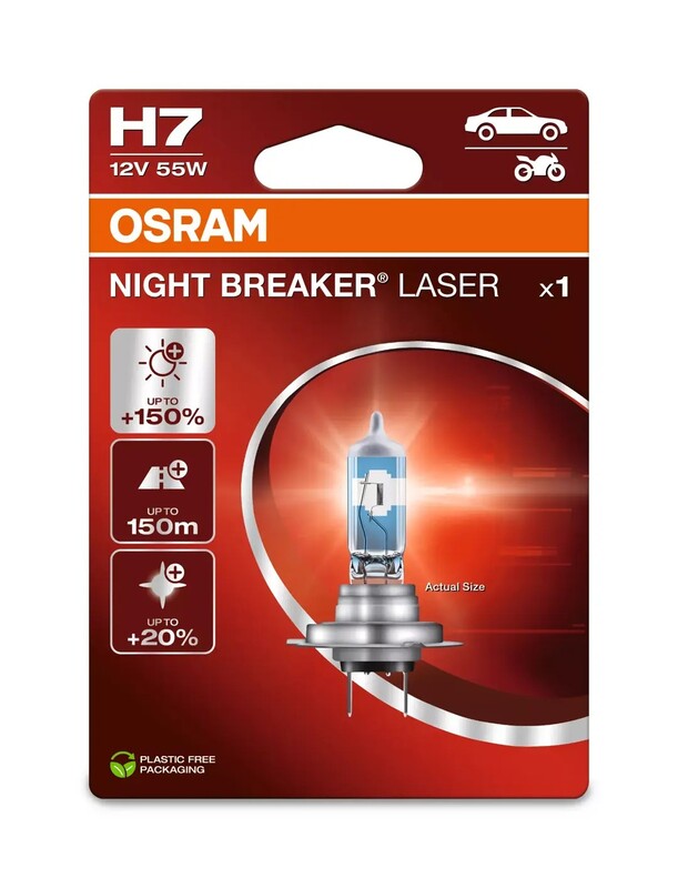 Lampara OSRAM H7 Night Breaker Laser Light 12V 55W PX26d - 1u - MOTO ATELIER