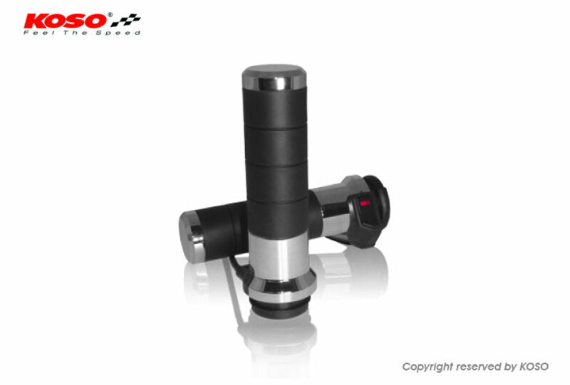 Puños calefactables KOSO Titan-X, con interruptor de pulgar integrado (Harley Davidson) - MOTO ATELIER