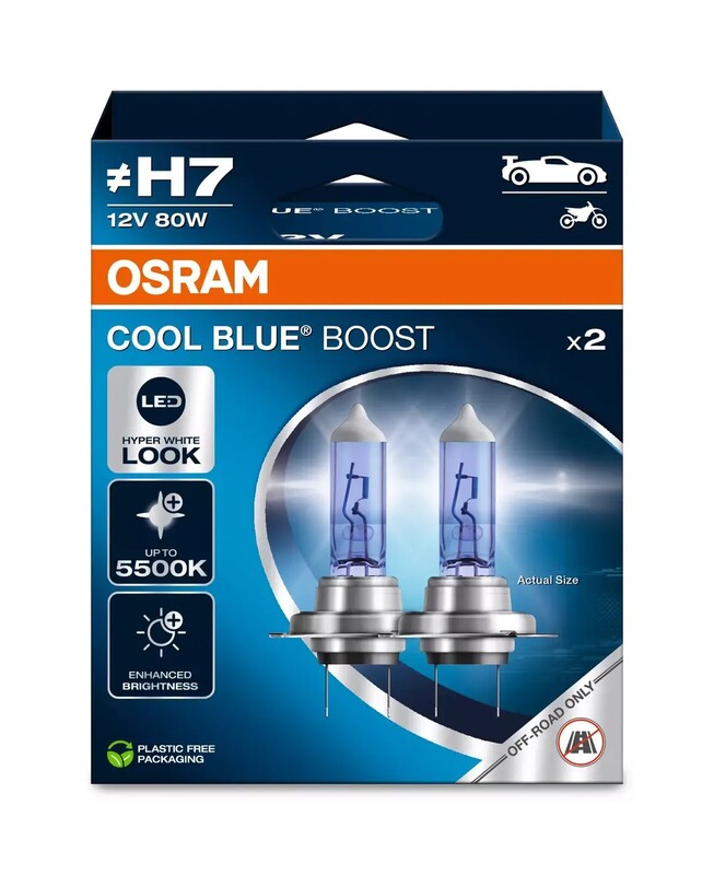 Bombilla OSRAM Cool Blue Boost H7 12V/80W - X2 - MOTO ATELIER