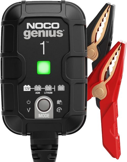 Cargador de bateria inteligente marca NOCO modelo GENIUS1 mantenedor y desulfatador para Baterías de Plomo-Ácido y Litio de Coche y Moto
