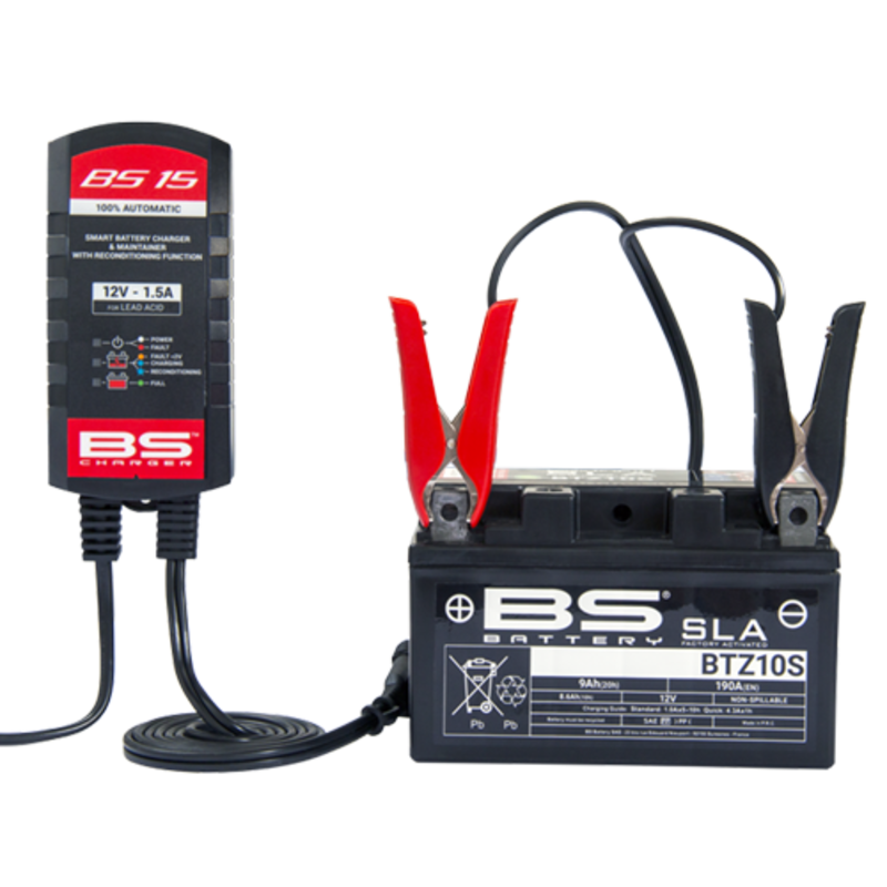 Cargador de bateria inteligente BS BATTERY BS15 para moto