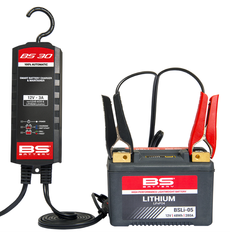 Cargador de bateria inteligente BS Battery BS30 - 12V 3A moto