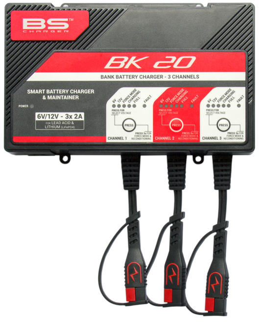 Cargador de bateria inteligente BS Battery BK20 6V/12V 3x2A para 3 baterías