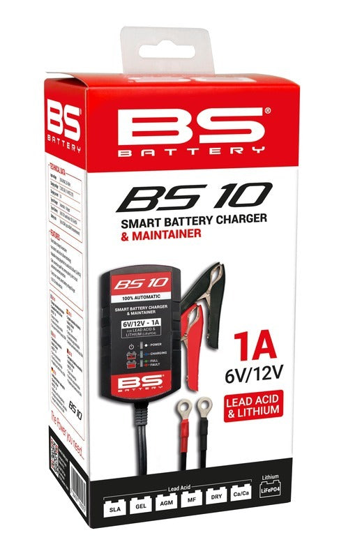 Cargador de bateria inteligente BS BATTERY BS10 - 6/12V 1A para moto