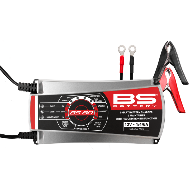 Cargador de bateria inteligente Pro BS Battery BS60 - 12V 1/4/6A -moto