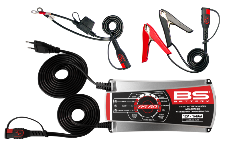 Contenido cargador de bateria inteligente Pro BS Battery BS60 - 12V 1/4/6A