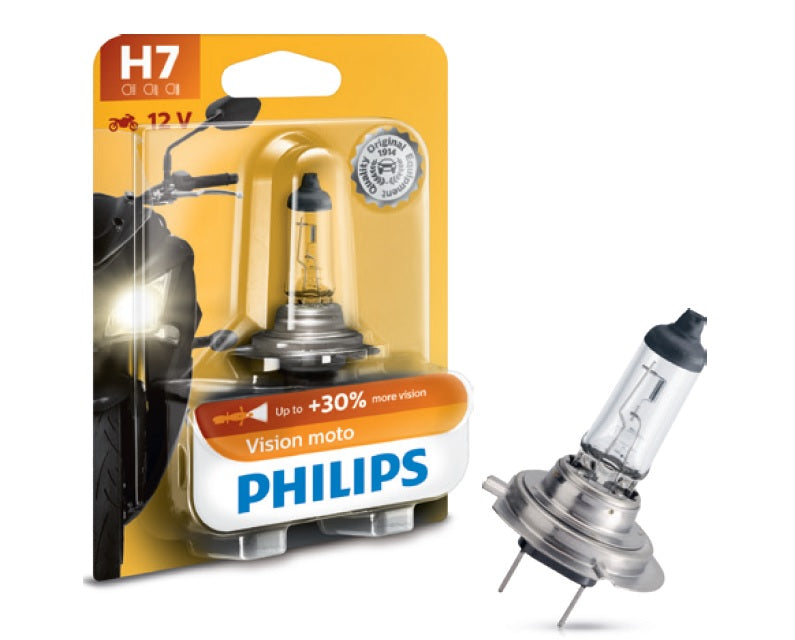 LÁMPARA PHILIPS DE ÓPTICA HALÓGENA H7 VISION MOTO 12V 55W - MOTO ATELIER