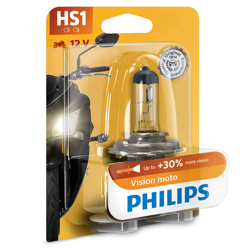 LÁMPARA PHILIPS DE ÓPTICA HALÓGENA HS1 VISION MOTO 12V 35/35W - MOTO ATELIER