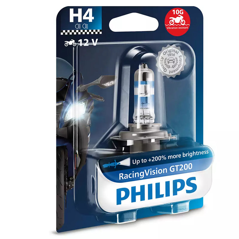 LAMPARA PHILIPS HALOGENA H4 RACING VISION MOTO 12V - MOTO ATELIER