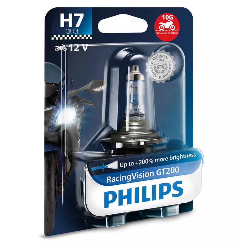LAMPARA PHILIPS HALOGENA H7 RACING VISION MOTO 12V - MOTO ATELIER