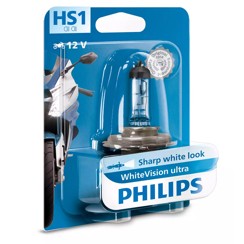 LAMPARA PHILIPS HALOGENA HS1 WHITEVISION ULTRA 12V - MOTO ATELIER
