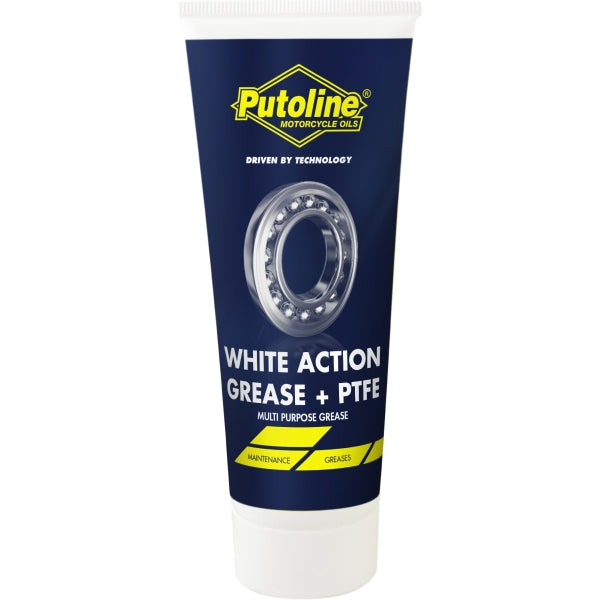 Grasa moto blanca con PTFE Putoline White Action Grease 100g, lubricante de alto rendimiento para rodamientos y piezas móviles