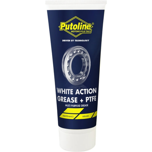 Grasa moto blanca con PTFE Putoline White Action Grease 100g, lubricante de alto rendimiento para rodamientos y piezas móviles
