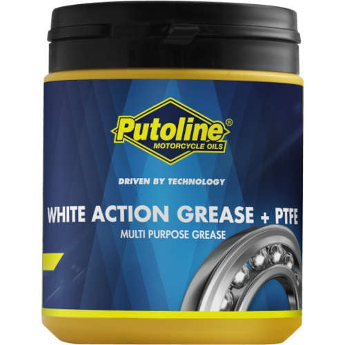 Grasa para moto Putoline White Action Grease + PTFE 600g, lubricante resistente al agua para rodamientos y componentes