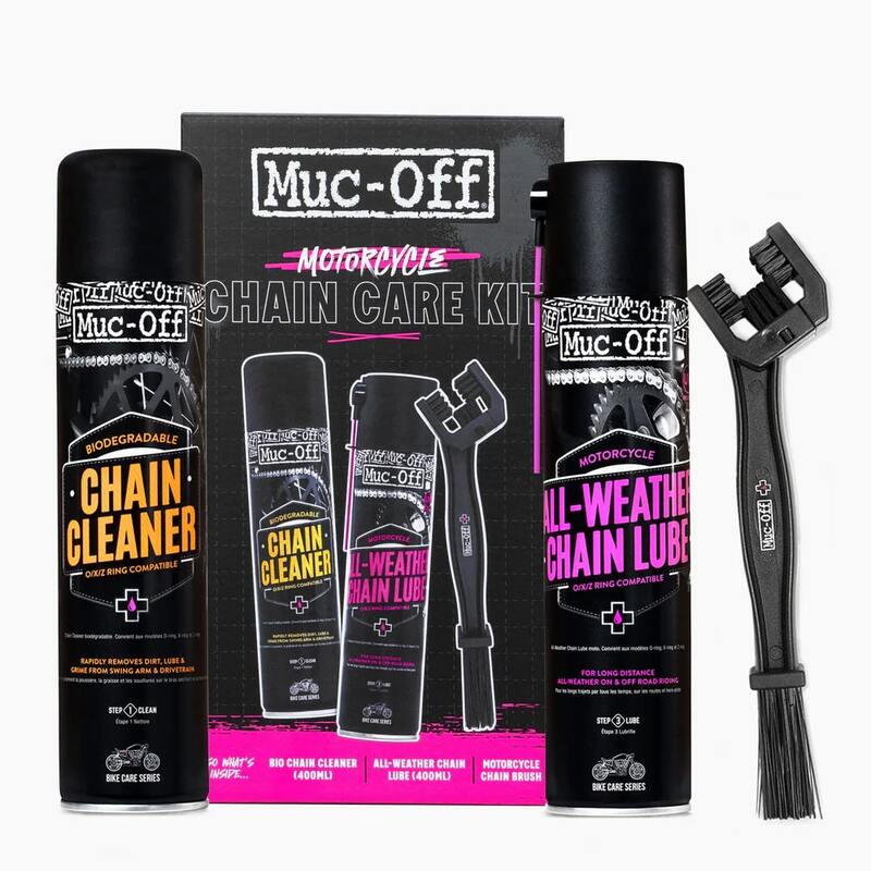 Kit de mantenimiento de cadena MUC-OFF limpieza y lubricación para tu moto
