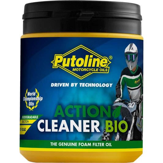 Limpiador biodegradable en polvo Putoline Action Cleaner Bio 600g, elimina suciedad y residuos de filtros de aire de esponja
