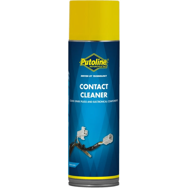 Limpiador en spray Putoline Contact Cleaner 500ml, elimina suciedad y residuos en contactos eléctricos de moto
