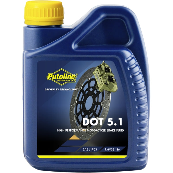 Líquido de frenos DOT 5.1 Putoline Brake Fluid 500ml, alto rendimiento para sistemas de frenos hidráulicos