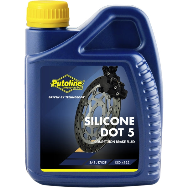 Líquido de frenos DOT 5 Putoline Silicone Brake Fluid 500ml, fluido sintético a base de silicona para sistemas de frenos de alto rendimiento