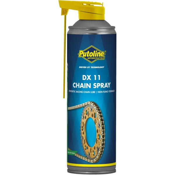 Lubricante en spray para cadena Putoline DX 11 Chain Spray 500ml, protección duradera para todo tipo de cadenas de moto