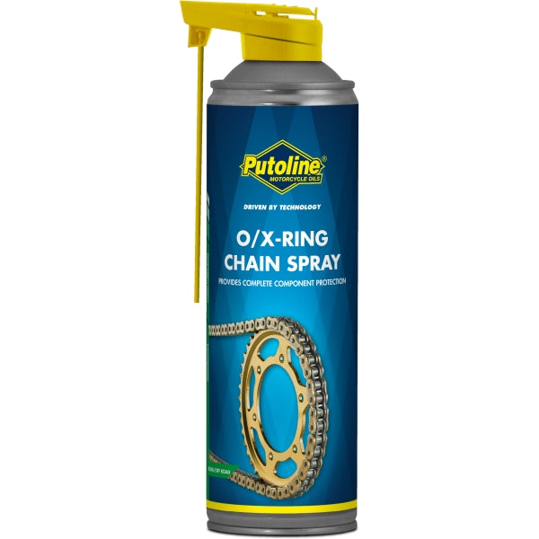 Lubricante en spray para cadena Putoline O/X-Ring Chain Spray 500ml, ideal para cadenas con retenes O-ring y X-ring
