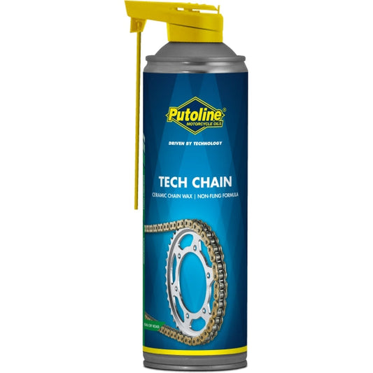 Lubricante en spray para cadena Putoline Tech Chain 500ml, protección y rendimiento para transmisiones de moto