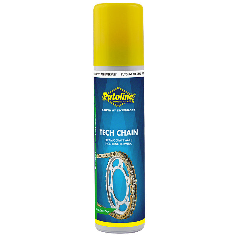 Lubricante en spray para cadena Putoline Tech Chain 75ml, protección y rendimiento para transmisiones de moto