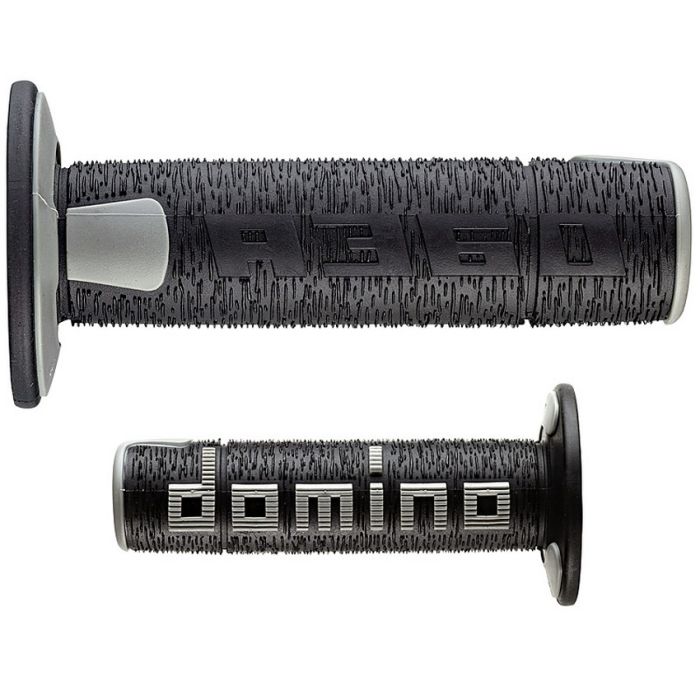 Puños Domino Off Road RPS cerrados de 22 mm y 120 mm para motocicleta color negro y gris