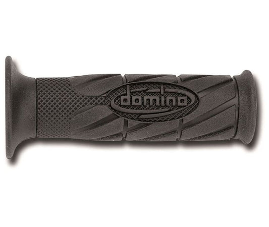 Puños Domino On road negros cerrados con logo de la marca