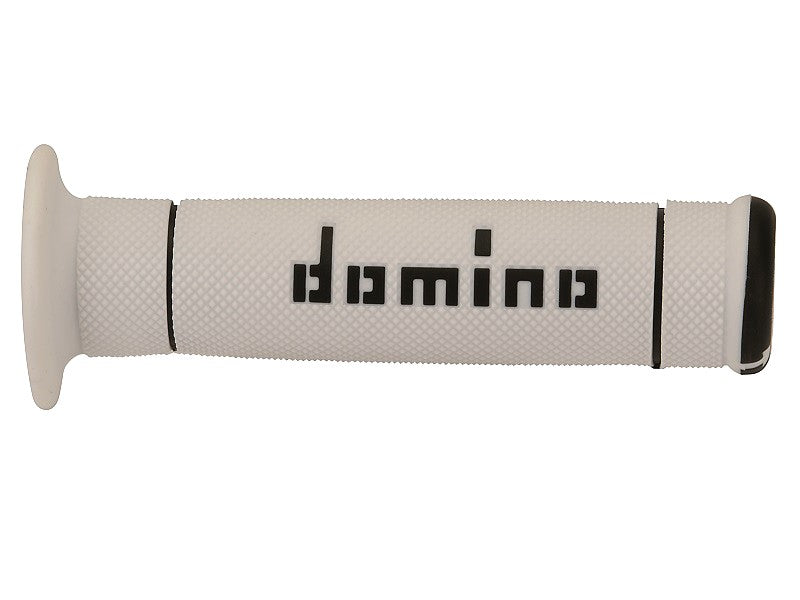 PUÑOS DOMINO TRIAL CERRADOS D 22 MM L 125 MM color blanco y negro para motocicleta