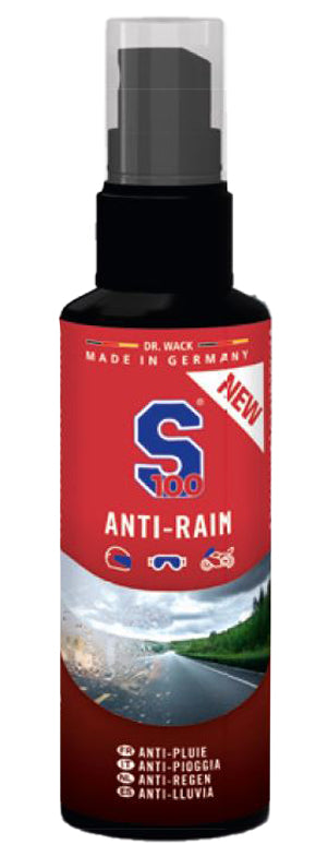 spray S100 Anti-Rain para casco y visera para moto, repelente lluvia y agua