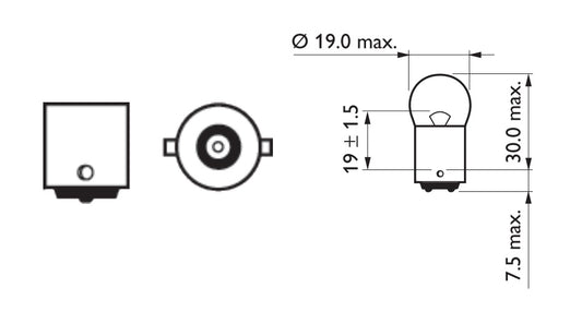 Lámpara Philips R5W 12V 5W para moto