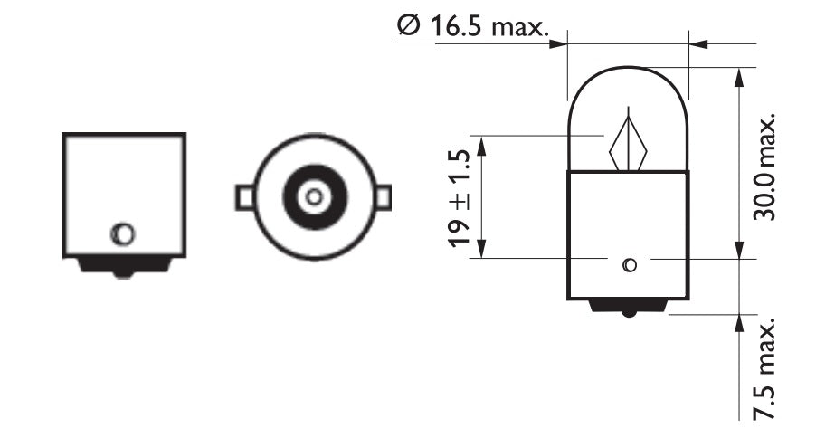 Lámpara Philips R5W 12V 5W posición y matrícula moto
