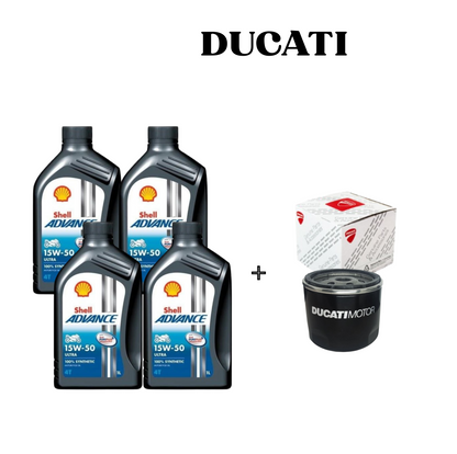 Pack Revisión DUCATI Aceite 15W50 SHELL + filtro