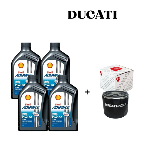 Pack Revisión DUCATI Aceite 15W50 SHELL + filtro