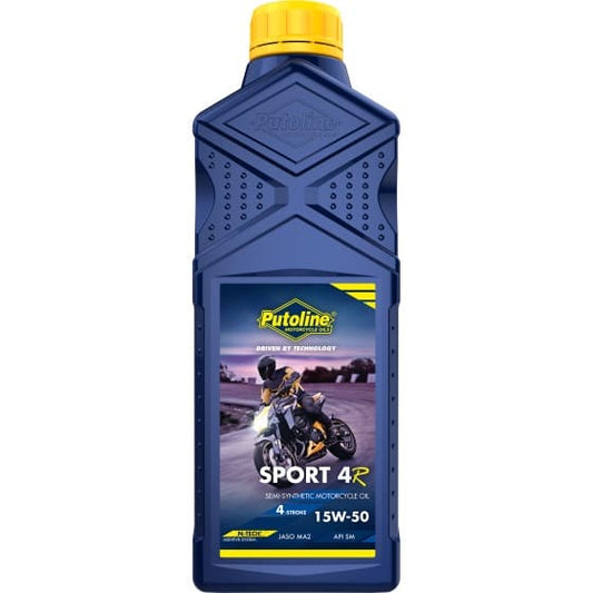 Aceite motor 15W-50 Putoline Sport 4R 1L, lubricante semisintético para motos de alto rendimiento, reduce el desgaste y mejora la estabilidad térmica