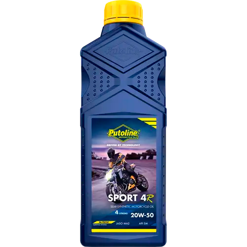 Aceite motor 20W-50 Putoline Sport 4R 1L, lubricante semisintético para motos 4T de alto rendimiento