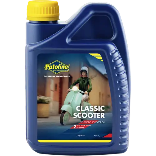 Aceite motor 2T Putoline Classic Scooter 1L, lubricante para scooters de dos tiempos
